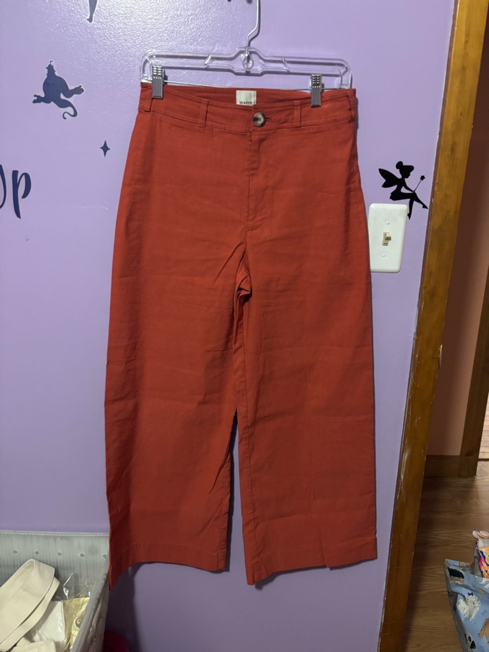 Maeve by Anthropologie Wide-Leg Pants in Rust Orange